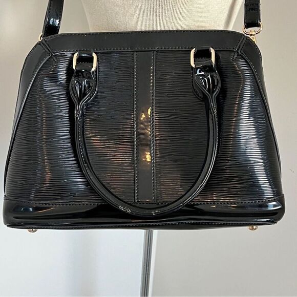 ORLI Collection Black Patent Leather Medium Shoulder/ Handbag - Picture 2 of 11